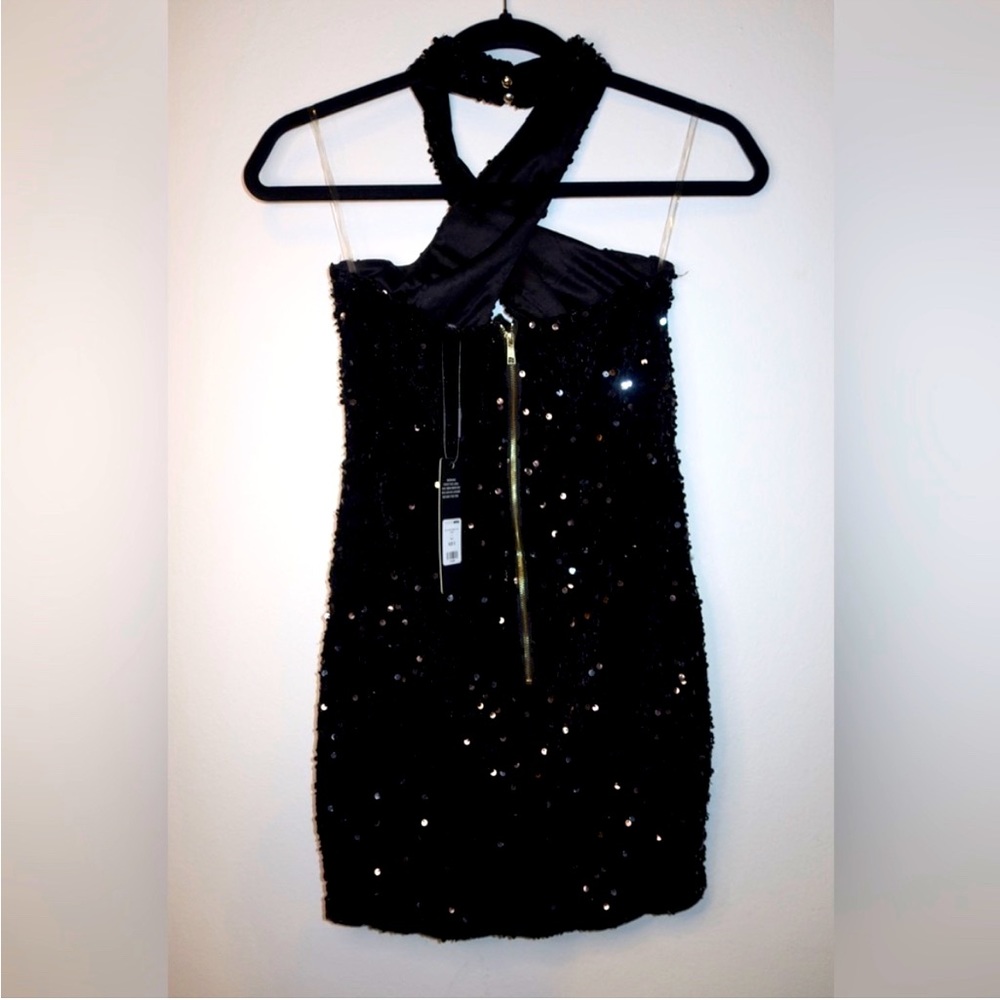 Fashion Nova Black Velvet Sequin Size:Small NWT